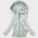 Dámska krátka prešívaná bunda v mätovej farbe J Style (16M9239-156) odstíny zelené L (40)