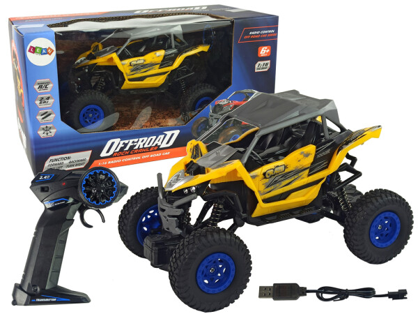 Mamido Terénne Elektrické Autíčko Off-Road s Diaľkovým Ovládaním 2,4 GHz 1:16 Žlté