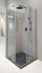 DEANTE - Sprchovací kút Prizma zlato kefované, štvorcová, 90x90 cm KPNRP09P09