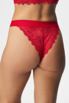 Brazilky HUGO Lace Red s vysokým pásom