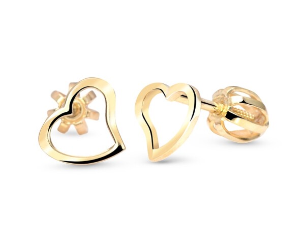 Cutie Jewellery Srdiečkové náušničky zo žltého zlata C2760-30-X-1