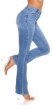 Sexy Bootcut Highwaist Jeans with Slit denimblue