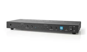 Nedis VMAT3482AT HDMI maticový prepínač 4 vstupy na 2 výstupy / 4K @ 60Hz / digitálne a analógové audio výstupy / diaľkový (VMAT3482AT)