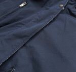 Tmavomodro-šedá obojstranná dámska zimná bunda s kapucňou (w210) odstíny šedé M (38)