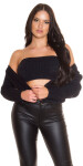 Sexy 2Piece Set- Bandeau Top und Crop Cardigan black Einheitsgroesse