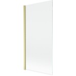 MEXEN - MIST vaňová zástena 90x150 cm 6mm 1-s, zlatá kartáčovaná, číra 8A9-090-001-55-00