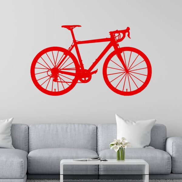 Veselá Stena Samolepka Bicykel Farba: červená, Veľkosť: 40 x 23 cm