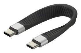 Techly ICOC-USBC-FL-U4 čierna / Kábel / USB-C - USB-C / USB4 Gen 2x2 / 40 Gbps / PD 1000 W / 0,124 m (ICOC-USBC-FL-U4)