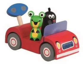 Detoa Drevené auto červená - Krtko na výlete