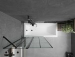 MEXEN/S - Cubik obdĺžniková vaňa 160 x 70 cm s panelom + vaňová zástena 100, čierna vzor 550316070X9410117077