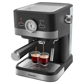 Sencor SES 1721BK čierna / Pákový kávovar / 1050W / 20 bar / 1.5 l / napeňovacia tryska (8590669351756)