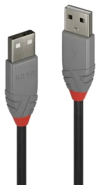 Lindy Anthra Line USB-A - USB-A 1m čierna / Kábel USB / USB 2.0 / 480 Mbit/s (36692)