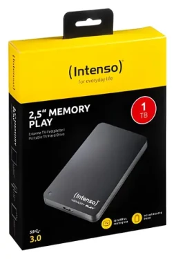 INTENSO Memory Play 1TB čierna / Externý disk / 2.5" / USB 3.0 / R: 85 MB/s / W: 75 MB/s (6021460)