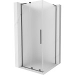 MEXEN/S - Velar L sprchovací kút, posuvné dvere 90 x 90, dekor, grafit metal 871-090-090-33-95