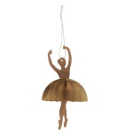 IB LAURSEN Papierová vianočná ozdoba Ballerina Releve position Brown 14 cm