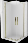 MEXEN/S - Velar Duo sprchovací kút, posuvné dvere 90 x 90, dekor, zlato 871-090-090-32-50