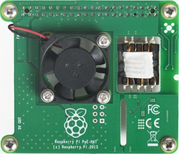 Raspberry Pi Zasilanie przez Ethernet PoE HAT Raspberry Pi 3B+/4B (rb-poehead2)