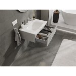 MEXEN/S - Orio kúpeľňová skrinka 70 cm s umývadlom Vela, 1 šuplík, sivá mat/biela mat 91A10-07023-1-BF62-W23M01