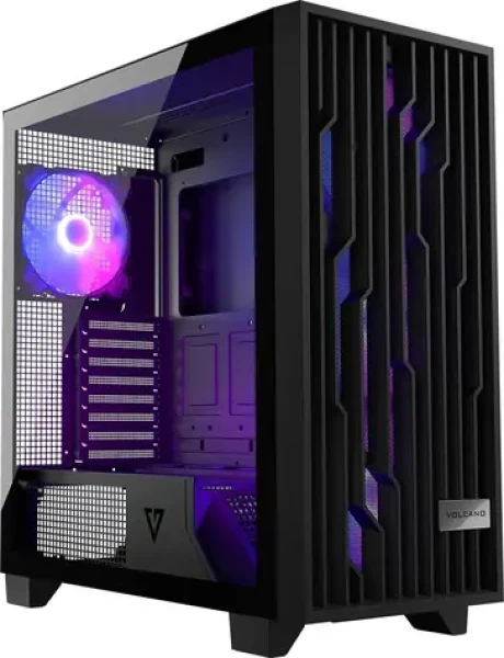 Modecom Volcano Perun Apex ARGB čierna / Skriňa / ATX / 1x USB-C / 2x USB 3.0 / 4X 140mm ARGB / bez zdroja (AT-PERUN-4F-ARGB-10-000000-0002)