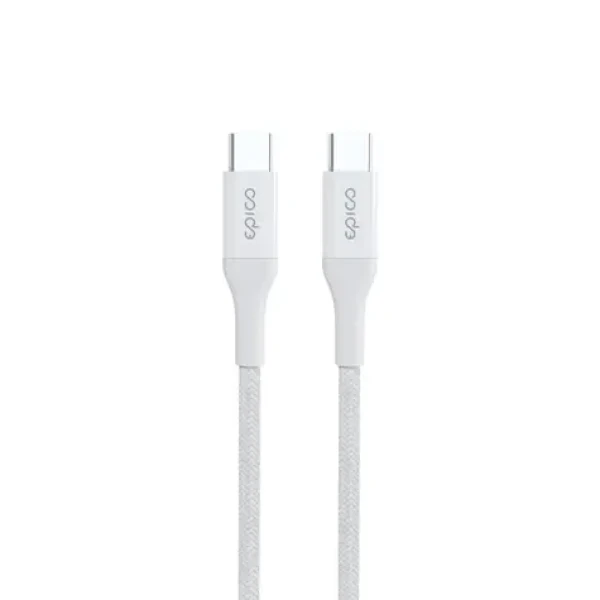 Epico pletený PD kábel USB-C na USB-C 1.2m biela (9915141100002)