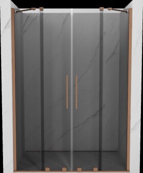 MEXEN/S - Velar Duo posuvné sprchové dvere 160, grafit, meď kartáčovaná 871-160-000-42-65