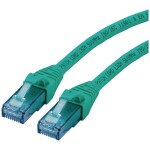 Roline 21.15.2734 RJ45 sieťové káble, prepojovacie káble CAT 6A U/UTP 1.50 m zelená netienený, bez halogénov, samozhášavý 1 ks; 21.15.2734