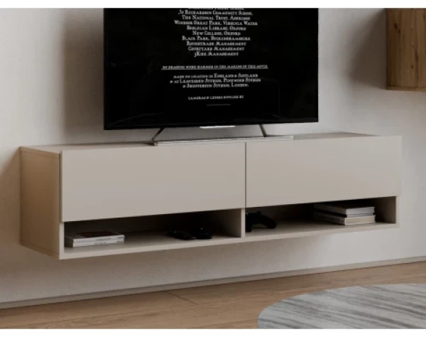 Závesná TV skrinka Asko Living, 135 cm, béžová kašmír%