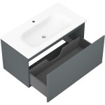 MEXEN/S - Orio kúpeľňová skrinka 90 cm s umývadlom Vela, 1 šuplík, grafit mat/biela mat 91A10-09047-1-BF66-W23M01