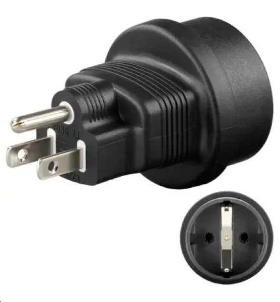 MicroConnect Univerzálny adaptér US - Schuko čierna (PETRAVEL3)