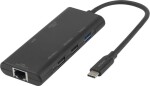 Deltaco USB-C prijungimo stotelė DELTACO, viena, 1x HDMI, 3x USB-A, RJ45 / USBC-HDMI31 / 1902571