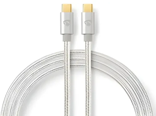 Nedis USB-C - USB-C 3.2 Gen2 1 m / Dátový kábel / 100 W / 10 Gbps / 4K 60Hz / Opletený (CCTB64750AL10)