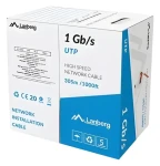 Lanberg UTP kábel drôt červený / Sieťový kábel / CCA / 305 m / 250 MHz / 1 Gb / s (LCU6-10CC-0305-R)