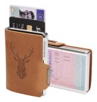 Kožená mini peňaženka Mondraghi Silhouette Modern Deer Caramel