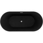 MEXEN/S - Paola voľne stojaca vaňa reliéf 150 x 75, čierna mat, sifón a prepad nikel kartáčovaný 52721507571-97