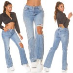 Sexy Bootcut Highwaist Jeans mit Cut-outs denimblue