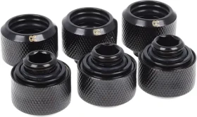 Alphacool Eiszapfen / Rúrkový fitting 1/4" na 16/10 mm / čierny / 6 ks (17379)