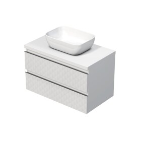 Kúpeľňová skrinka s krycou doskou SAT Cube Way 80x47,5x46 cm biela mat CUBE3D46802ZBKD CUBE3D46802ZBKD