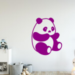 Veselá Stena Samolepka Roztomilá panda Farba: zelená, Veľkosť: 80 x 64 cm