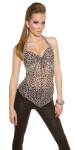 Sexy Neck-Top transparent with Sequin Einheitsgroesse