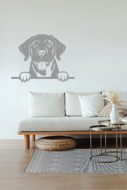 Veselá Stena Samolepka Labradorský retriever Farba: šedá, Veľkosť: 40 x 31 cm