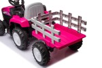 Mamido Mamido Detský elektrický traktor s vlečkou Farm 24V 2x45W EVA kolesá ružový