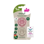 NIP Cherry NATURE line Cumlík kaučuk veľkosť 1 (0-6m) červená/hnedá 2ks (NIP38876-51)