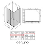 CERANO - Sprchovací kút Volpe L/P - 6 mm - chróm, transparentné sklo - 70x70x190 - zalamovacia CER-427177