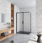H K - Sprchovací kút DIAMOND BLACK 140x80 cm Ľ/P variant SE-DIAMONDBL14080