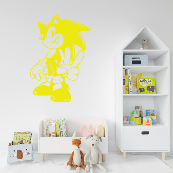 Veselá Stena Samolepka Postava Ježko Sonic Farba: žlutá, Veľkosť: 60 x 41 cm