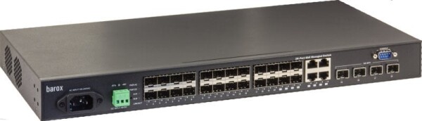 Barox Barox RY-LGSO25-28 łącza sieciowe Zarządzany L2/L3 Gigabit Ethernet (10/100/1000) 1U Čierny