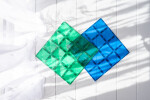 Connetix Connetix Tiles - Magnetické Základne Dúhová modrá a zelená súprava 2 ks