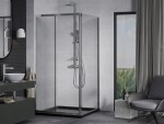 MEXEN/S - Apia Sprchovací kút 90x90, transparent, chróm + vanička so sifónom 840-090-090-01-00-4070