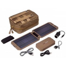 Power Traveller Powerbank Solar Extreme Tactical PTL-EXT001 TAC solárne PowerBank Nabíjací prúd solár.článku (max.) 1000 mA 5 W Kapacita (mAh, Ah) 12000 mAh; PTL-EXT001 TAC