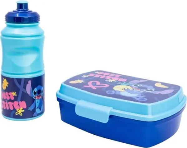 STOR Detská jedálenská súprava 2v1 Stitch / Jedálenská súprava / Fľaša 380 ml + desiatový box (75073)